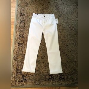 NWT jen7 Plus size! 7 for all Mankind  Straight Crop & Roll White Jeans Size 18!